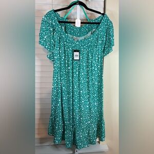 Avenue Floral Print Off Shoulder Dress-Size 14